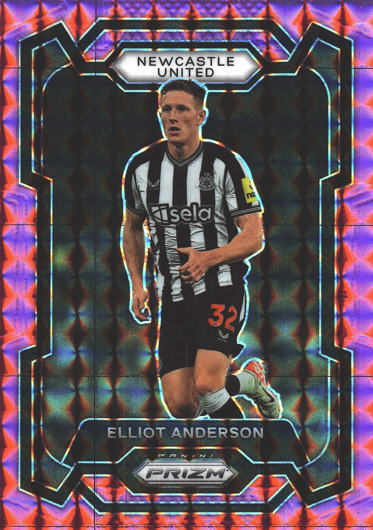 2023 Panini Prizm Premier League Pink Mosaic Elliot Anderson #71 Newcastle United