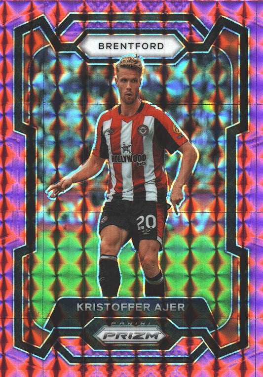 2023 Panini Prizm Premier League Pink Mosaic Kristoffer Ajer #152 Brentford