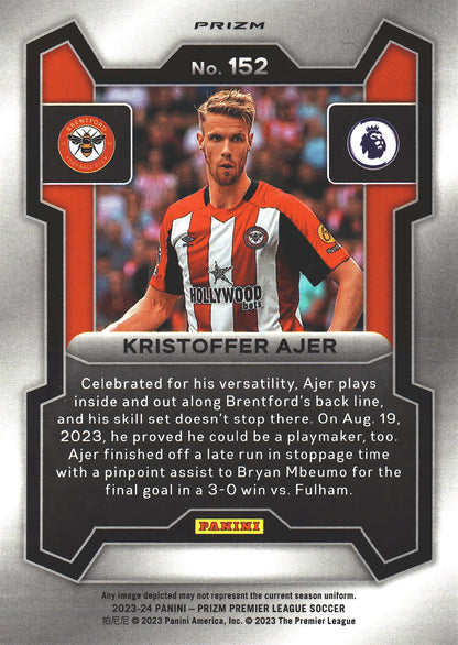 2023 Panini Prizm Premier League Pink Mosaic Kristoffer Ajer #152 Brentford