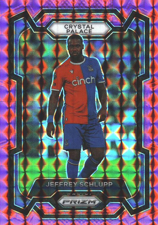 2023 Panini Prizm Premier League Pink Mosaic Jeffrey Schlupp #176 Crystal Palace
