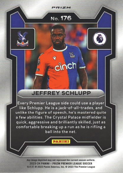 2023 Panini Prizm Premier League Pink Mosaic Jeffrey Schlupp #176 Crystal Palace