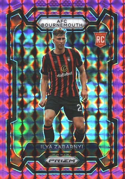 2023 Panini Prizm Premier League Pink Mosaic Illya Zabarnyi RC #230 AFC Bournemouth