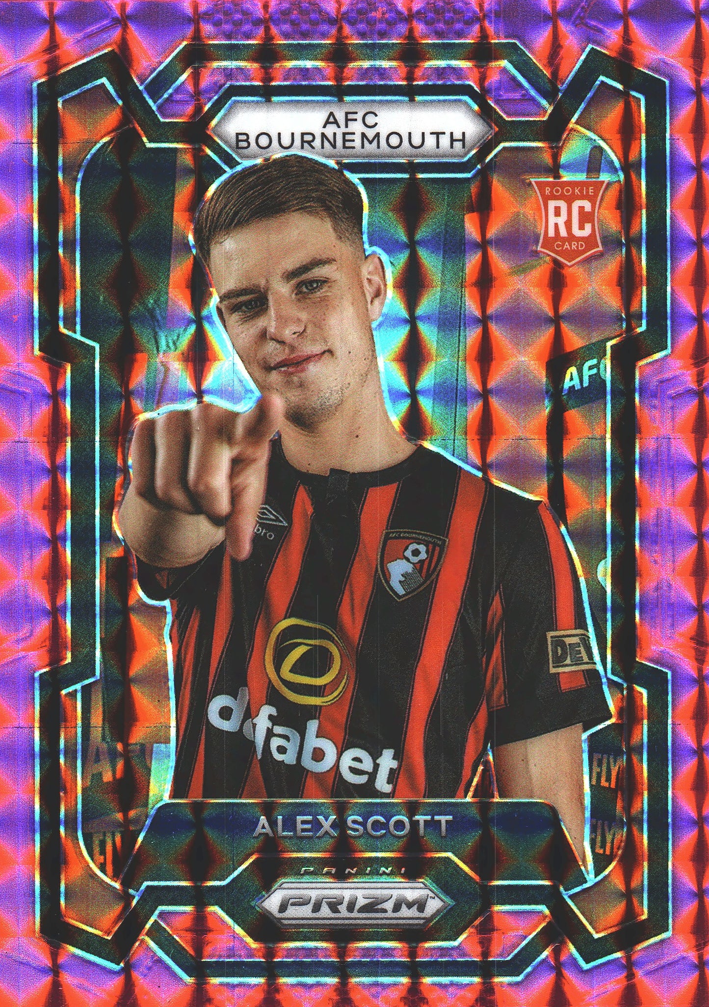 2023 Panini Prizm Premier League Pink Mosaic Alex Scott RC #238 AFC Bournemouth
