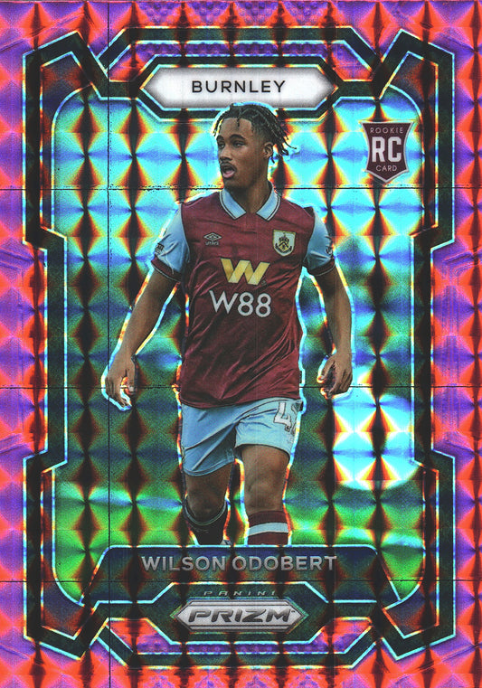 2023 Panini Prizm Premier League Pink Mosaic Wilson Odobert RC #272 Burnley