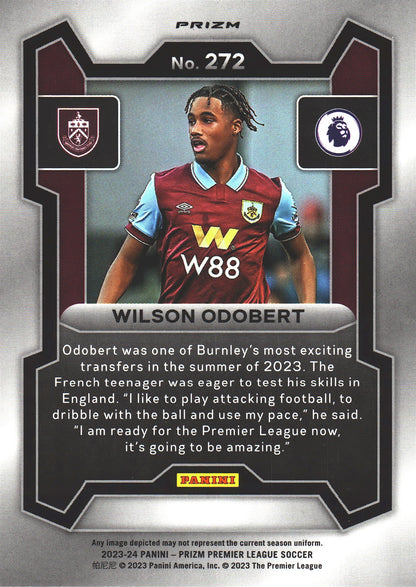 2023 Panini Prizm Premier League Pink Mosaic Wilson Odobert RC #272 Burnley