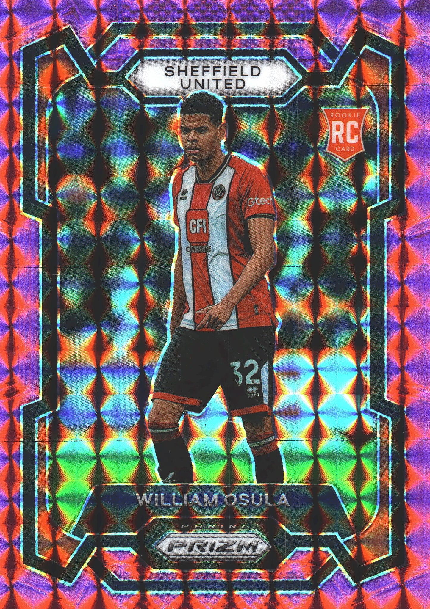 2023 Panini Prizm Premier League Pink Mosaic William Osula RC #281 Sheffield United