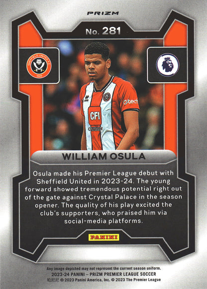 2023 Panini Prizm Premier League Pink Mosaic William Osula RC #281 Sheffield United