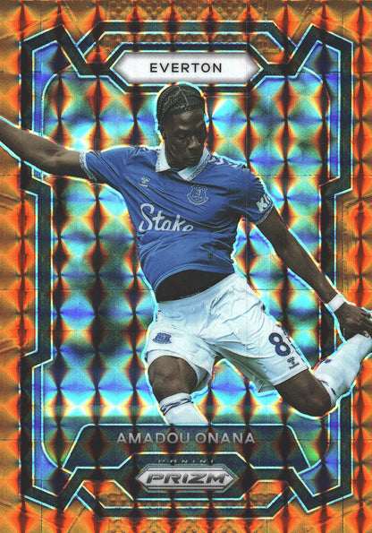 2023 Panini Prizm Premier League Orange Mosaic Amadou Onana #253 Everton