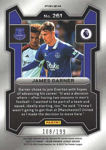 2023 Panini Prizm Premier League Red /199 James Garner #261 Everton