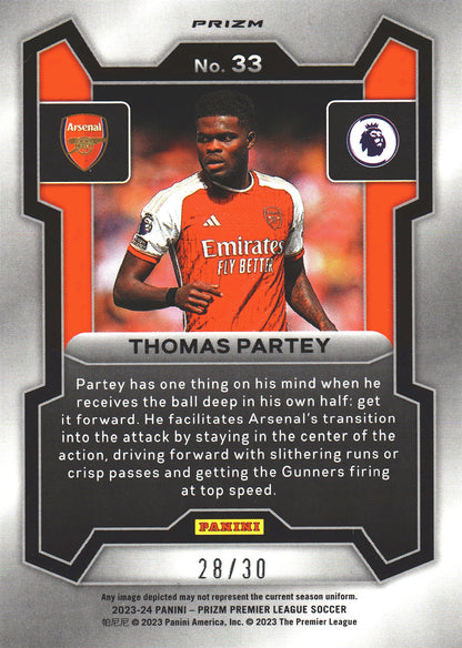 2023 Panini Prizm Premier League Red Scope /30 Thomas Partey #33 Arsenal FC