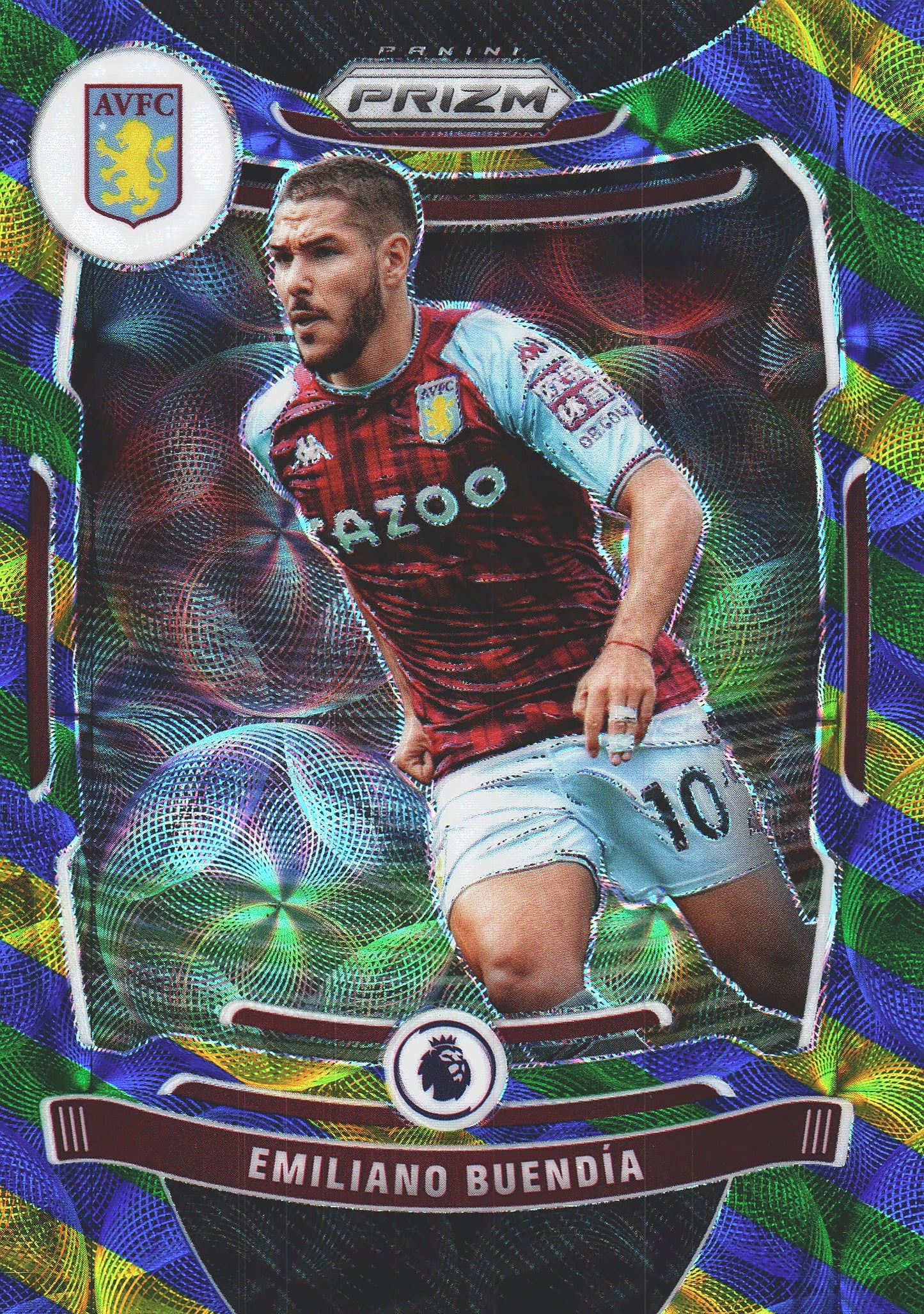 2021 Panini Prizm Premier League Choice Blue Yellow Green Emiliano Buendia #127 Aston Villa