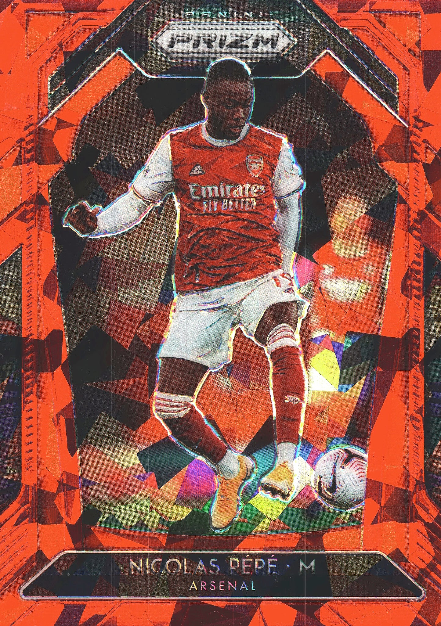 2020 Panini Prizm Premier League Red Ice Nicolas Pepe #42 Arsenal FC