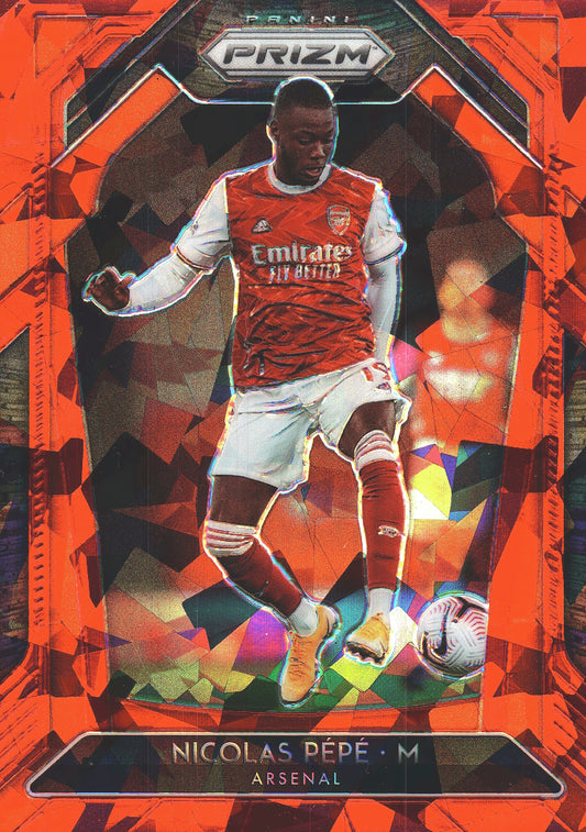 2020 Panini Prizm Premier League Red Ice Nicolas Pepe #42 Arsenal FC