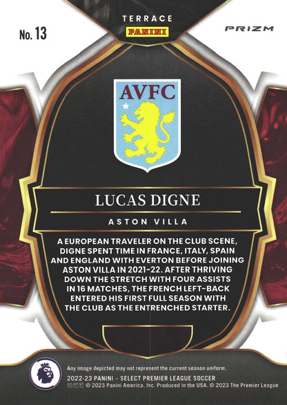 2022 Panini Select Premier League Pink Ice Lucas Digne #13 Aston Villa