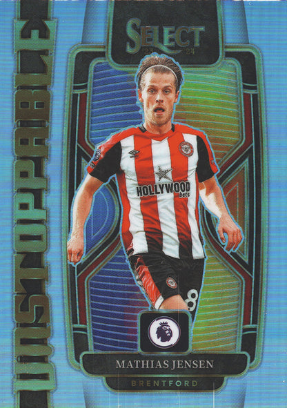 2023 Panini Select Premier League Unstoppable Mathias Jensen #4 Brentford