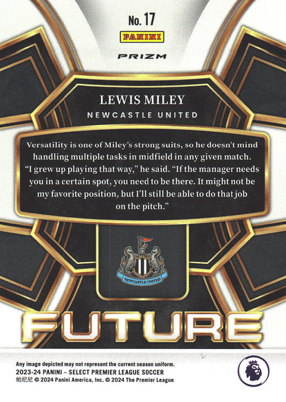 2023 Panini Select Premier League Future Lewis Miley RC #17 Newcastle United