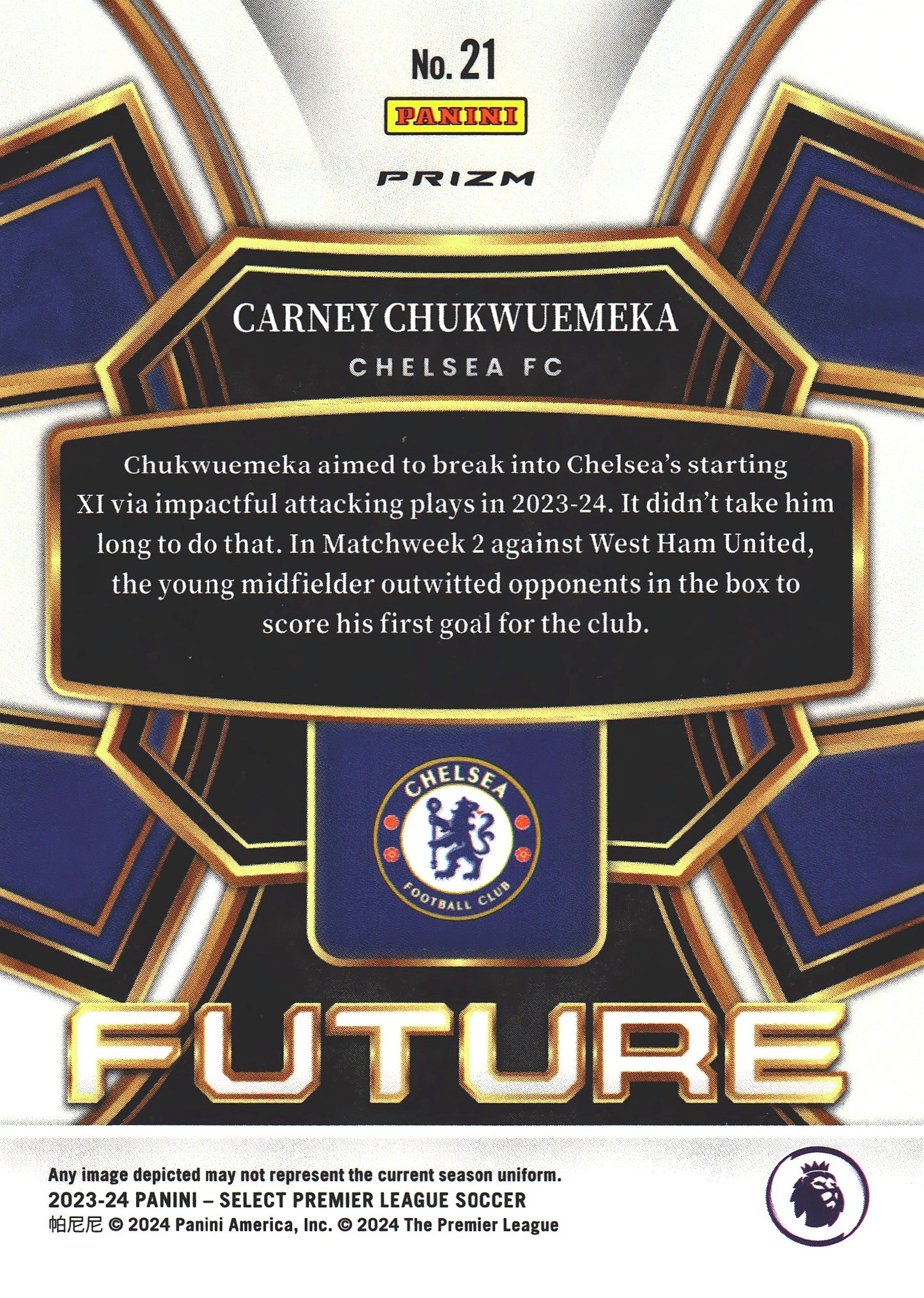 2023 Panini Select Premier League Future Carney Chukwuemeka #21 Chelsea FC