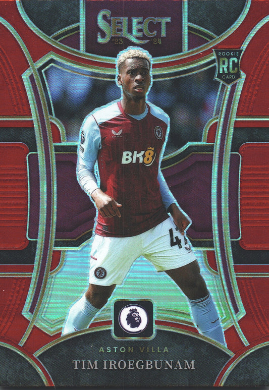 2023 Panini Select Premier League Red Tim Iroegbunam RC #115 Aston Villa