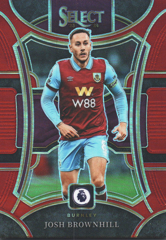 2023 Panini Select Premier League Red Josh Brownhill #128 Burnley