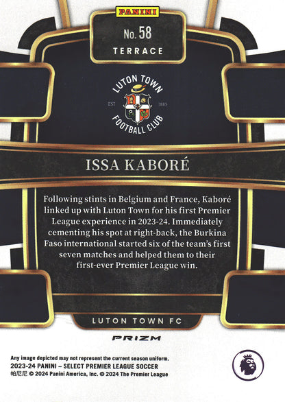 2023 Panini Select Premier League Silver Issa Kabore #58 Luton Town