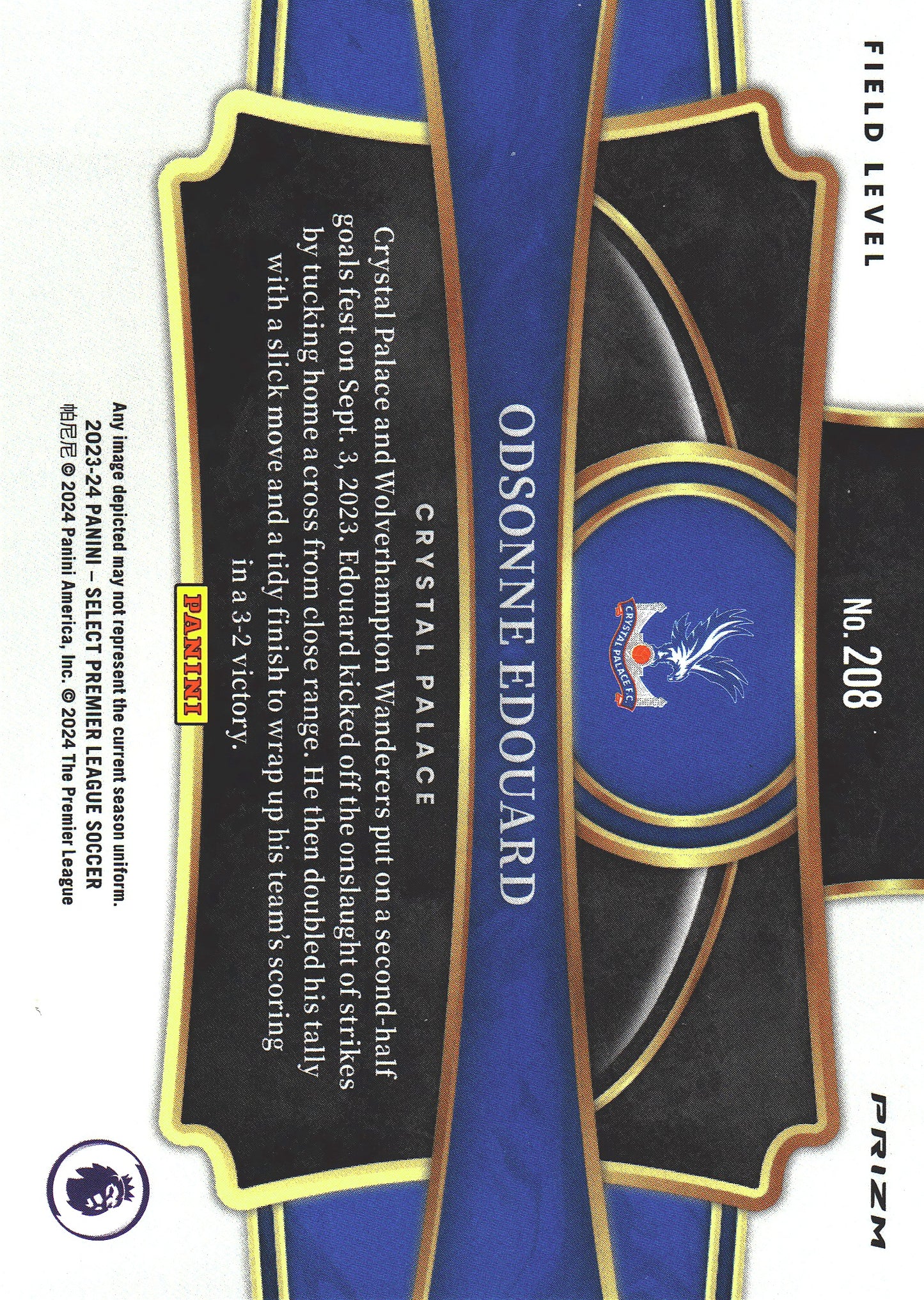 2023 Panini Select Premier League Silver Odsonne Edouard #208 Crystal Palace