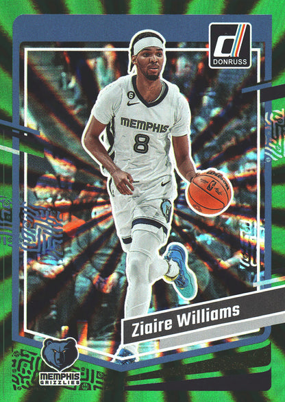 2023 Panini Donruss Green Lazer Ziaire Williams #55 Memphis Grizzlies