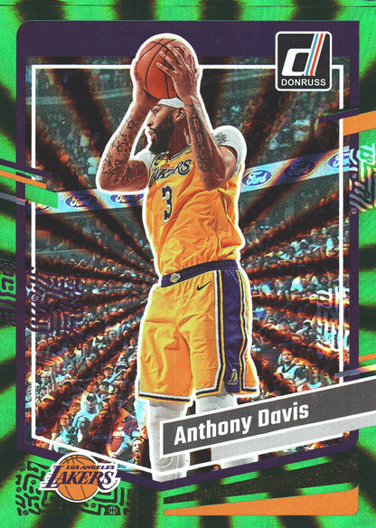 2023 Panini Donruss Green Lazer Anthony Davis #130 Los Angeles Lakers