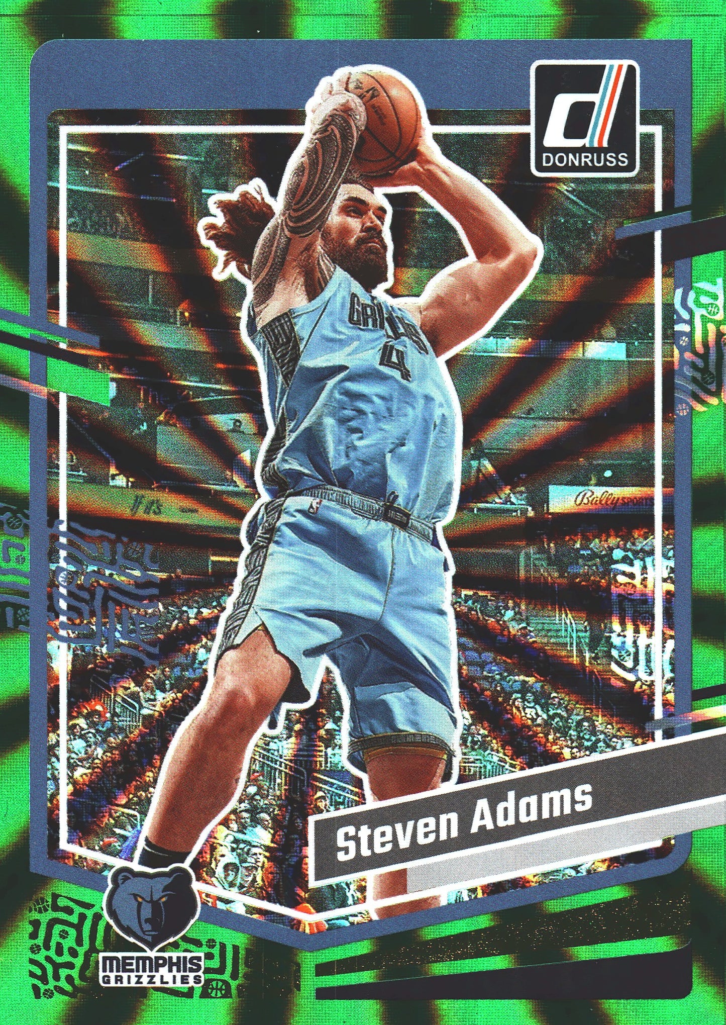 2023 Panini Donruss Green Lazer Steven Adams #158 Memphis Grizzlies