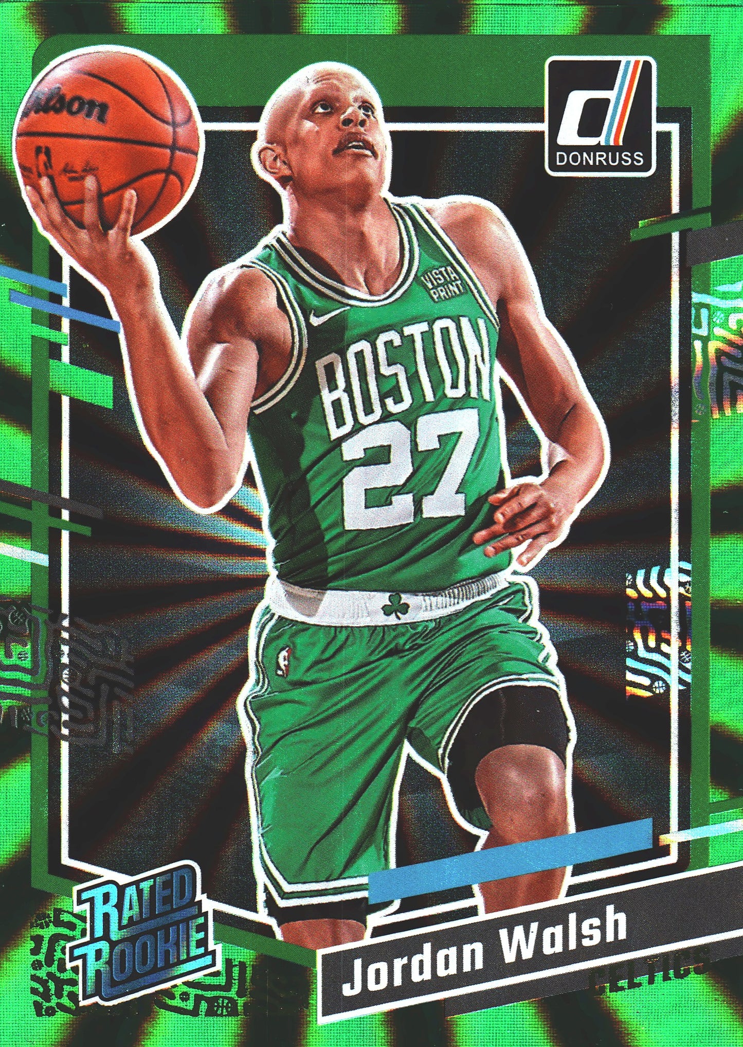 2023 Panini Donruss Green Lazer Jordan Walsh Rated Rookie RC #229 Boston Celtics