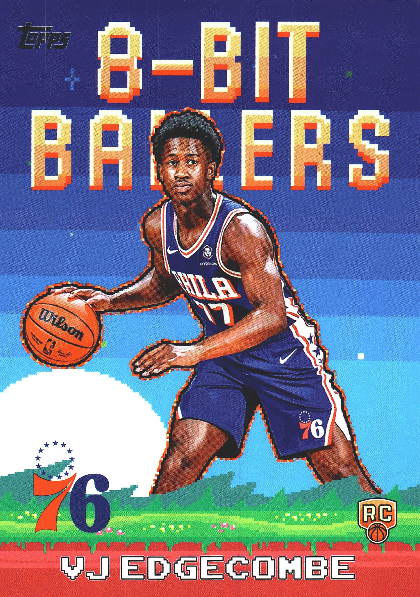 2025 Topps NBA 8-Bit Ballers VJ Edgecombe #8B-33 Philadelphia 76ers
