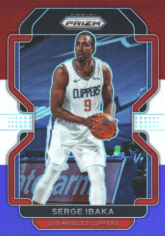 2021 Panini Prizm Blue White Red Serge Ibaka #18 Los Angeles Clippers
