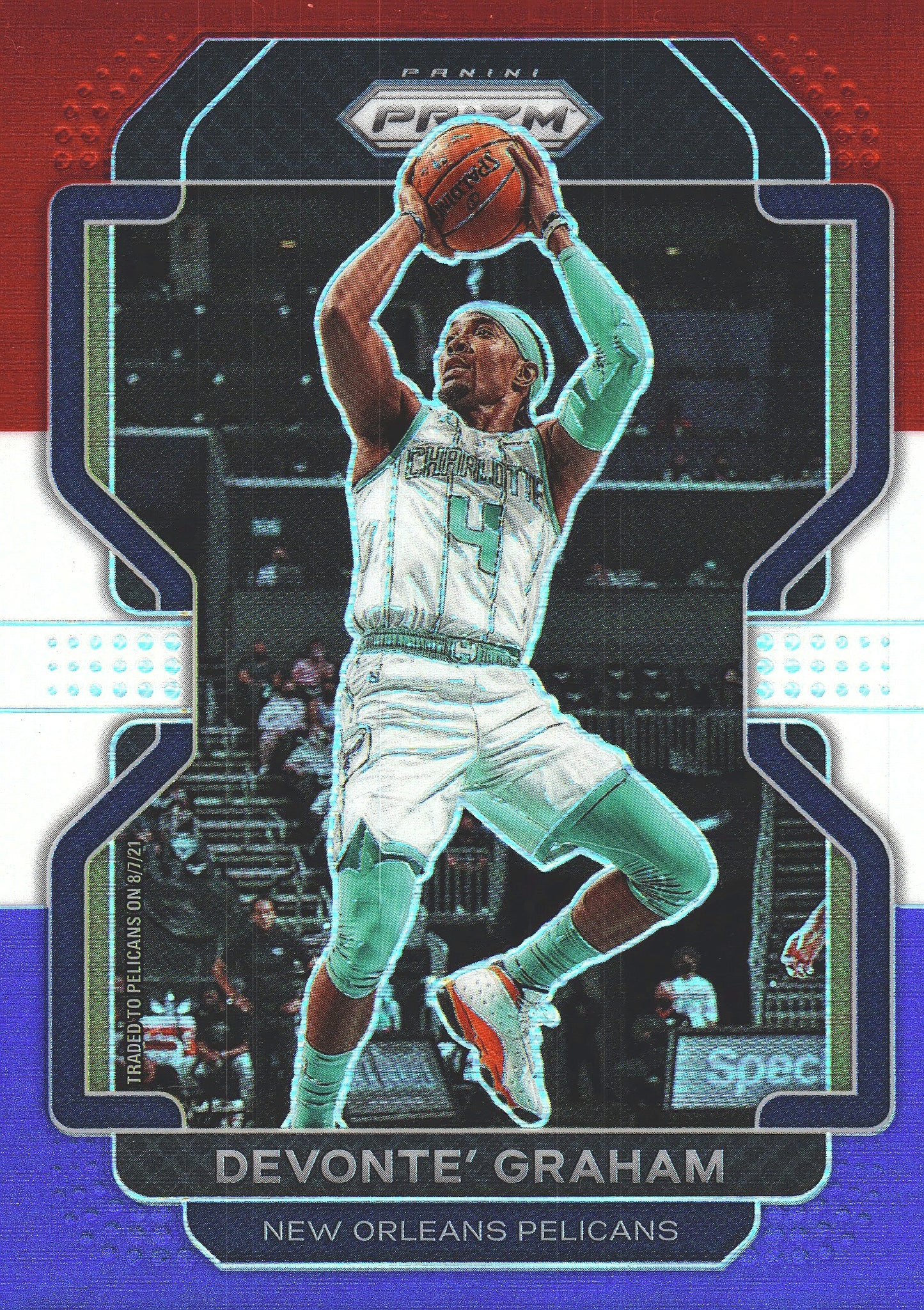 2021 Panini Prizm Blue White Red Devonte' Graham #184 New Orleans Pelicans