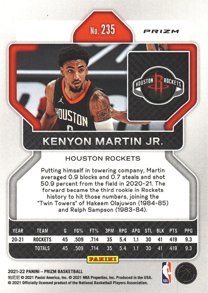 2021 Panini Prizm Blue White Red Kenyon Martin Jr. #235 Houston Rockets