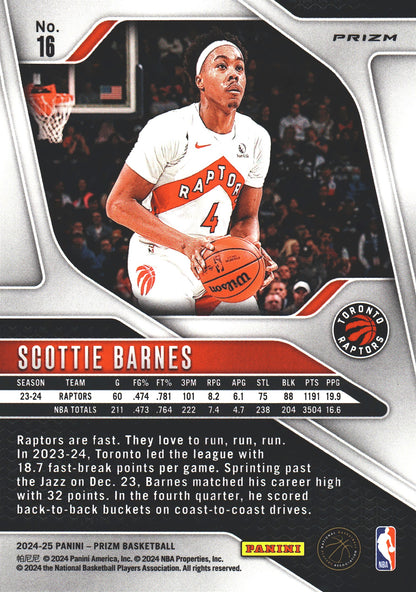 2024 Panini Prizm Chinese Scottie Barnes #16 Toronto Raptors