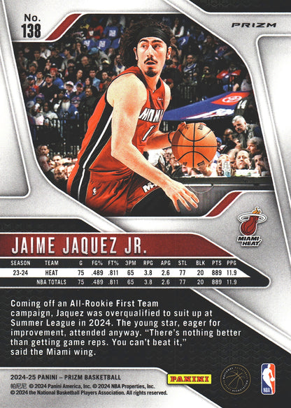 2024 Panini Prizm Chinese Jaime Jaquez Jr. #138 Miami Heat
