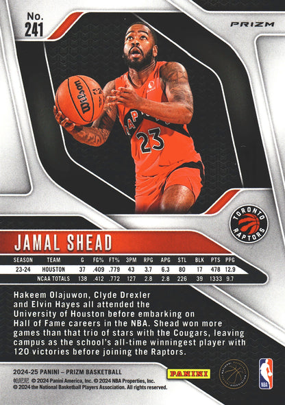 2024 Panini Prizm Chinese Jamal Shead RC #241 Toronto Raptors