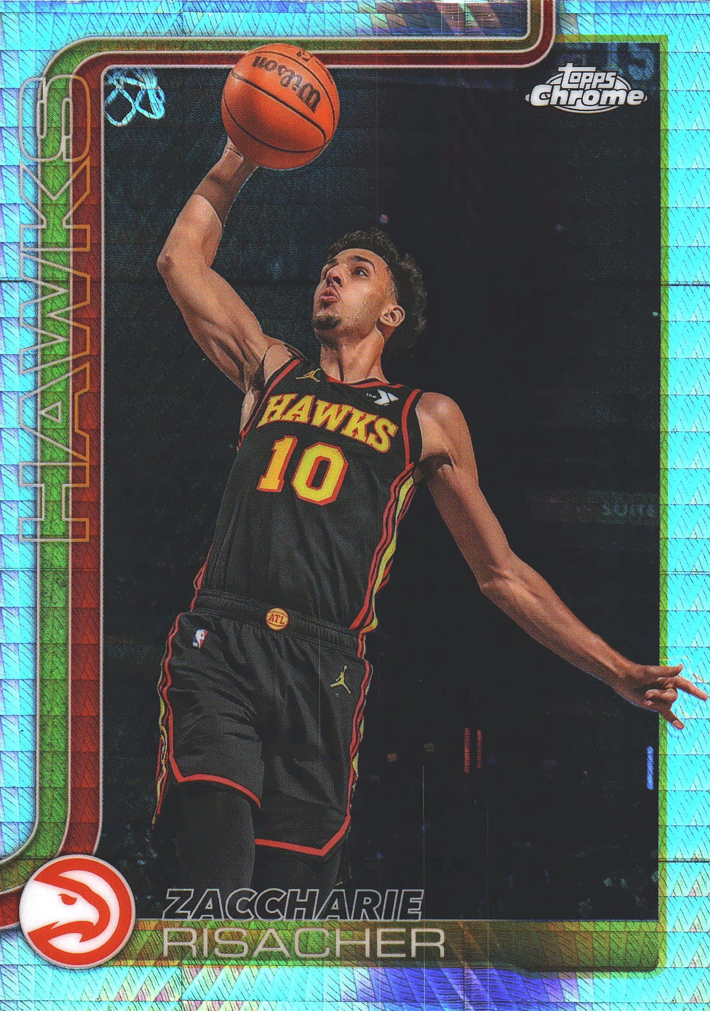 2025 Topps Chrome NBA Prism Zaccharie Risacher RC #2 Atlanta Hawks