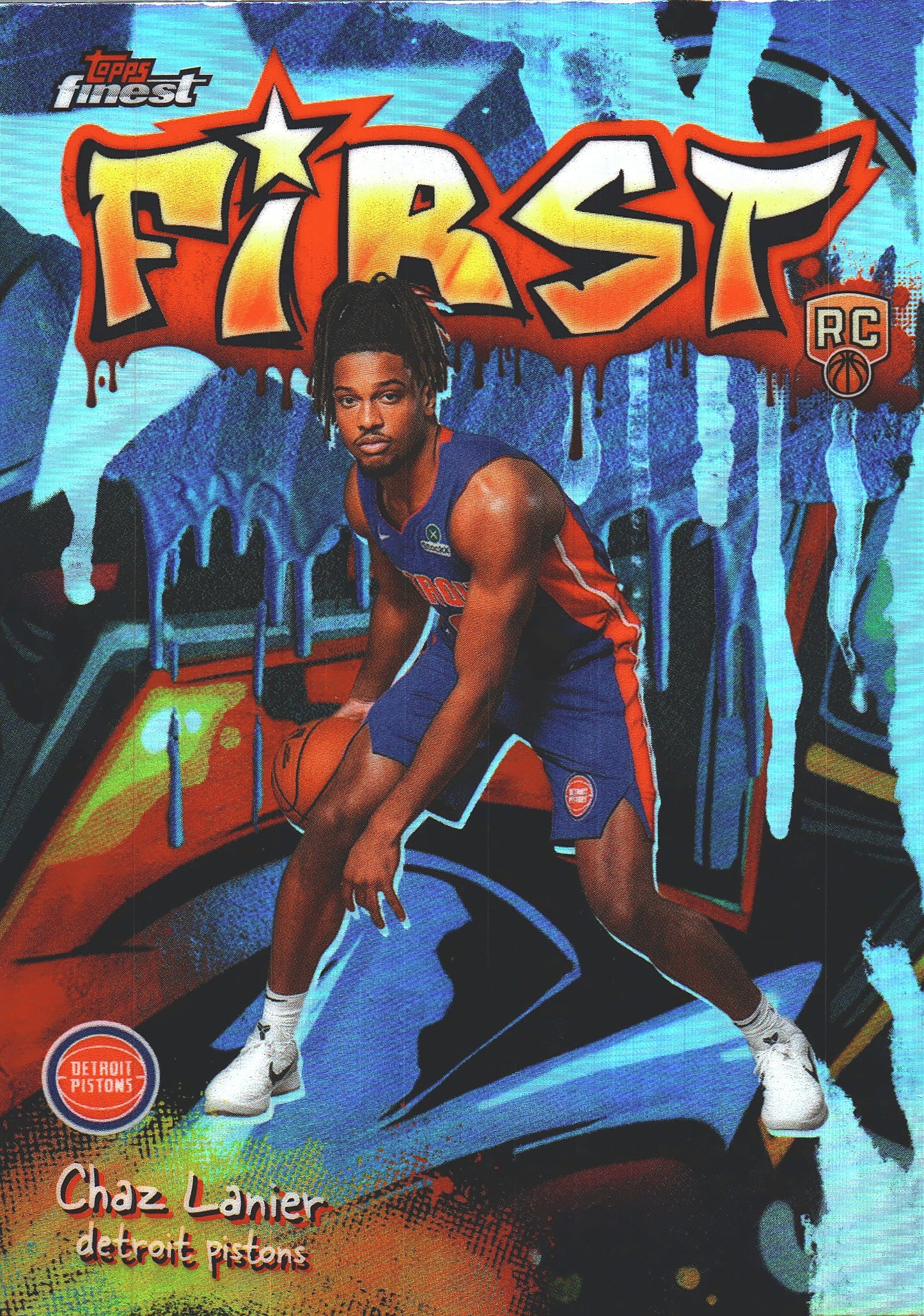 2025 Topps Finest NBA Refractor Chaz Lanier RC #F-27 Detroit Pistons