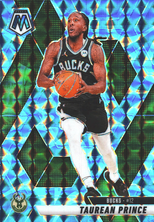 2024 Panini Mosaic Blue Explosive Taurean Prince #27 Milwaukee Bucks