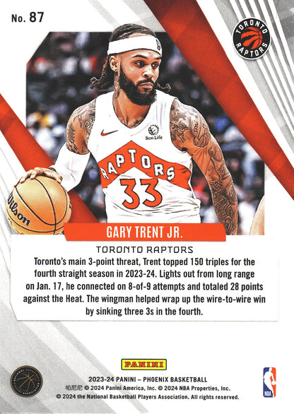 2023 Panini Phoenix Blue Ice Gary Trent Jr. #87 Toronto Raptors