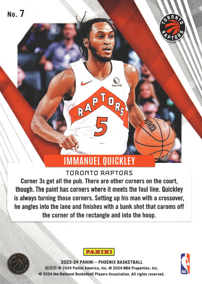 2023 Panini Phoenix Red Ice Immanuel Quickley #7 Toronto Raptors