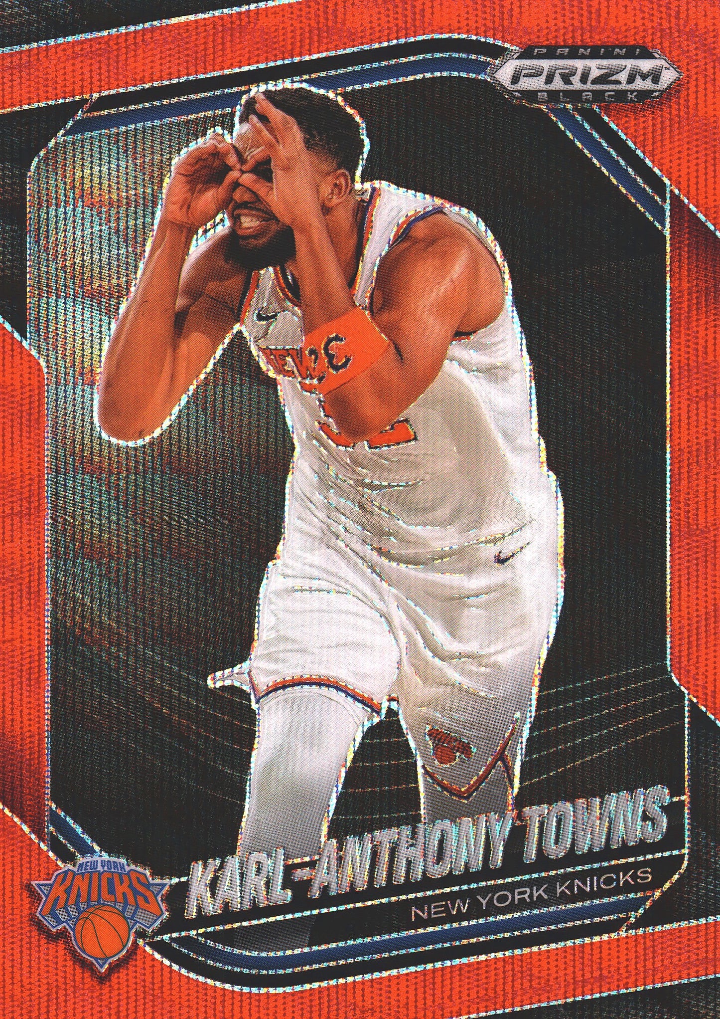 2024 Panini Prizm Black Red Wave Karl-Anthony Towns #107 New York Knicks