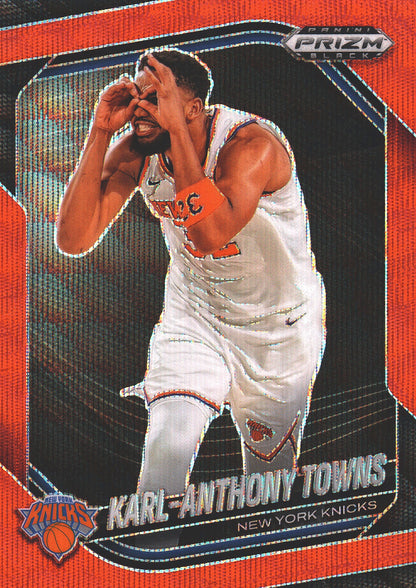 2024 Panini Prizm Black Red Wave Karl-Anthony Towns #107 New York Knicks