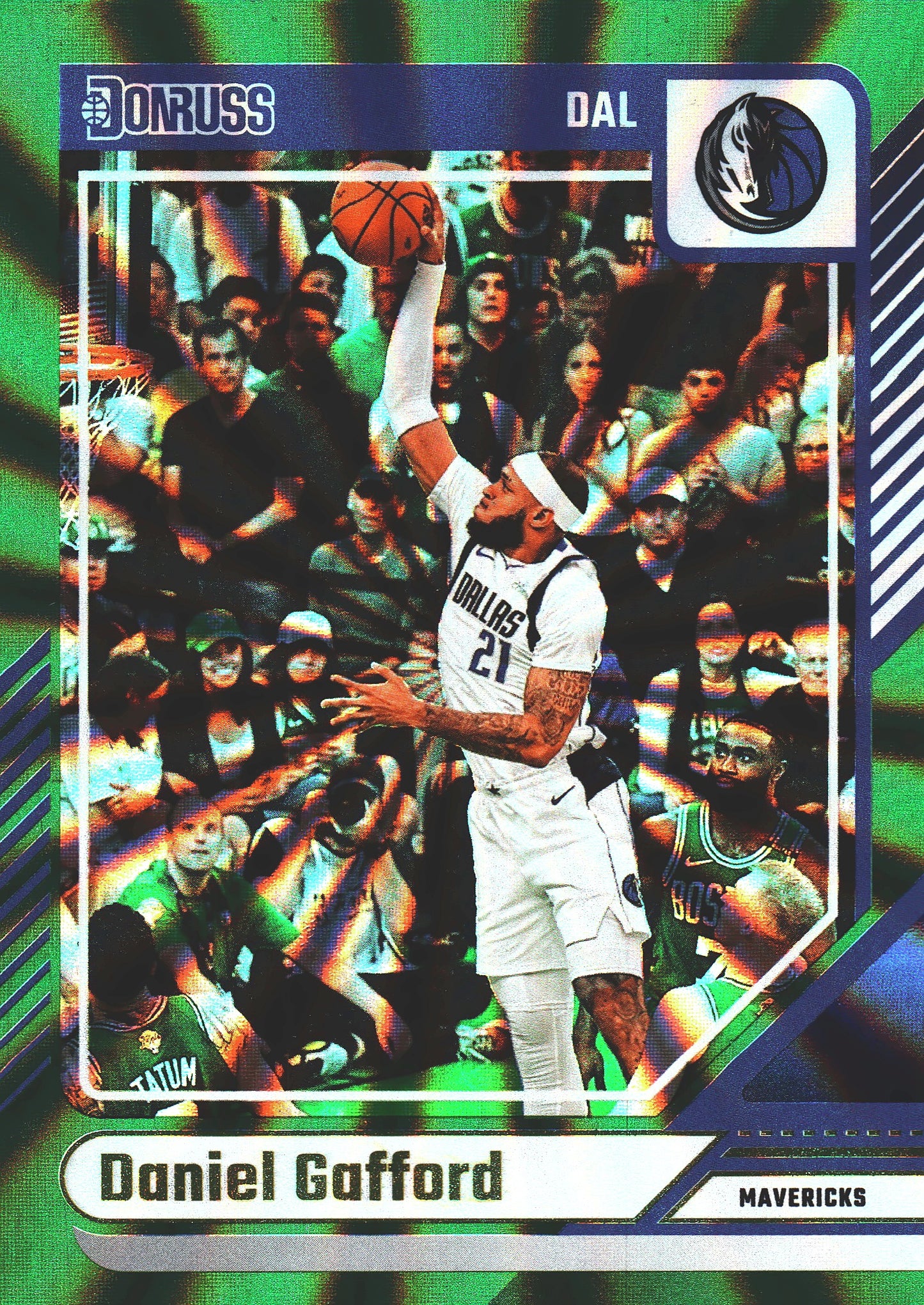 2024 Panini Donruss Green Lazer Daniel Gafford #1 Dallas Mavericks