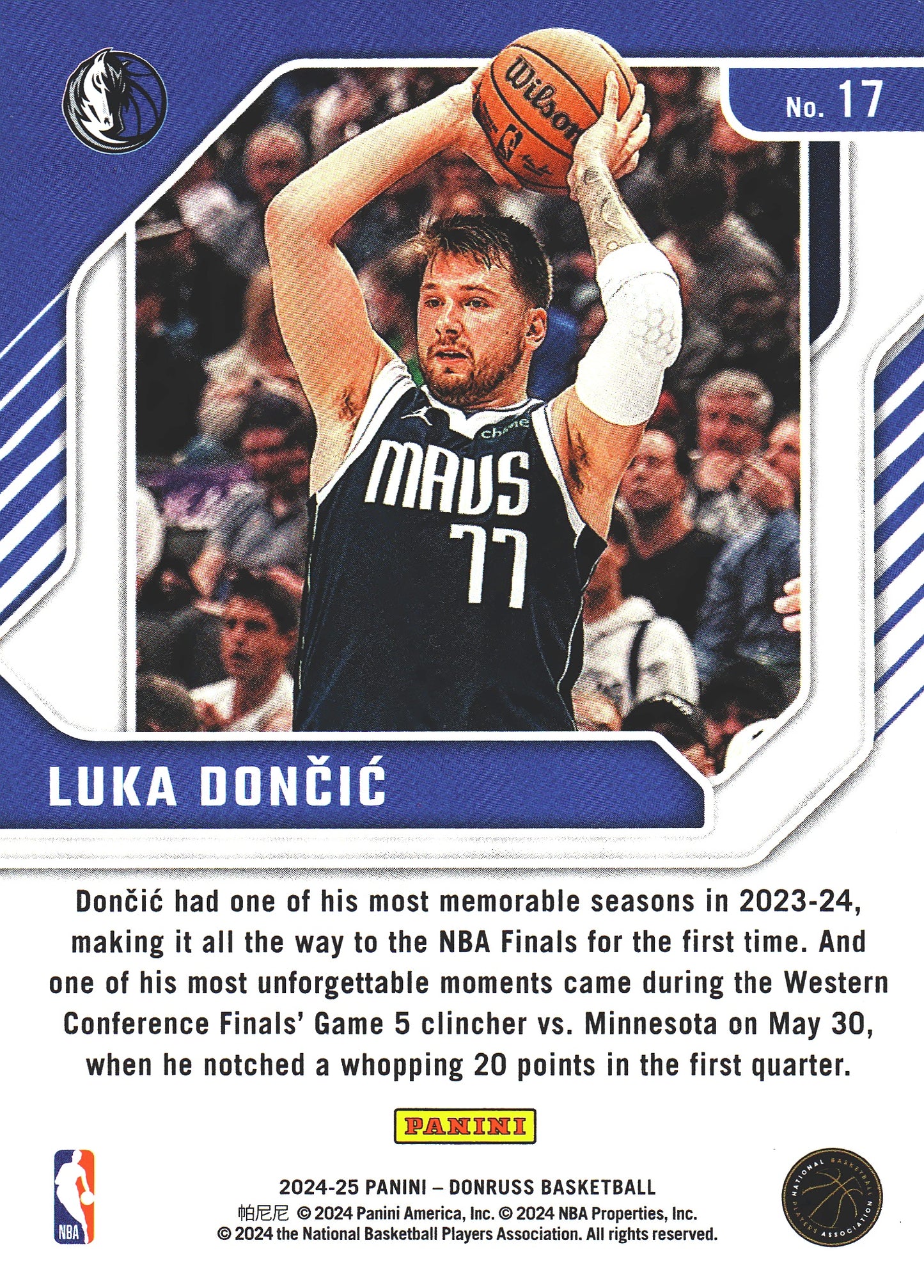 2024 Panini Donruss Franchise Features Luka Doncic #17 Dallas Mavericks
