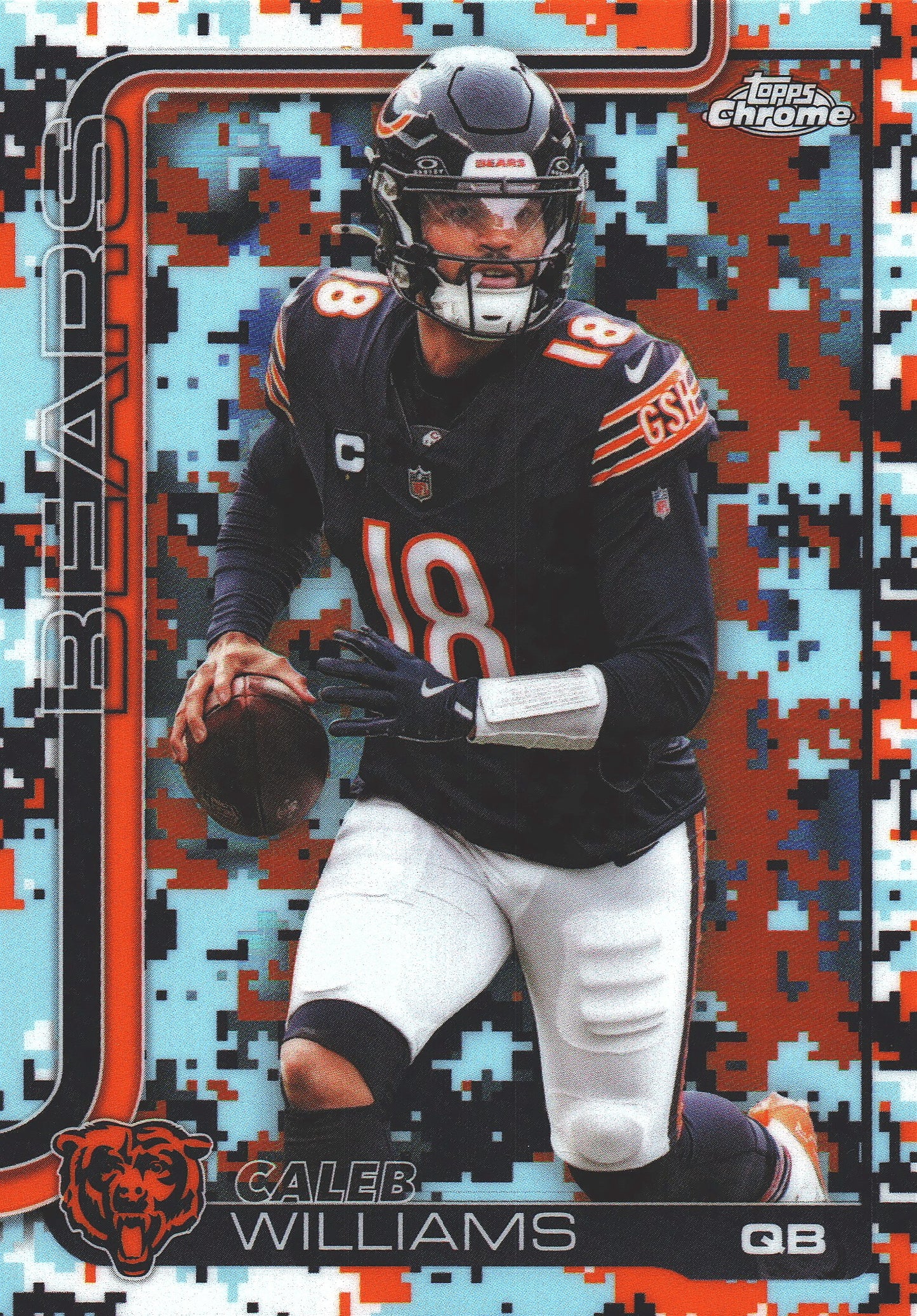 2025 Topps Chrome Caleb Williams Team Camo Variation SP #52 Chicago Bears