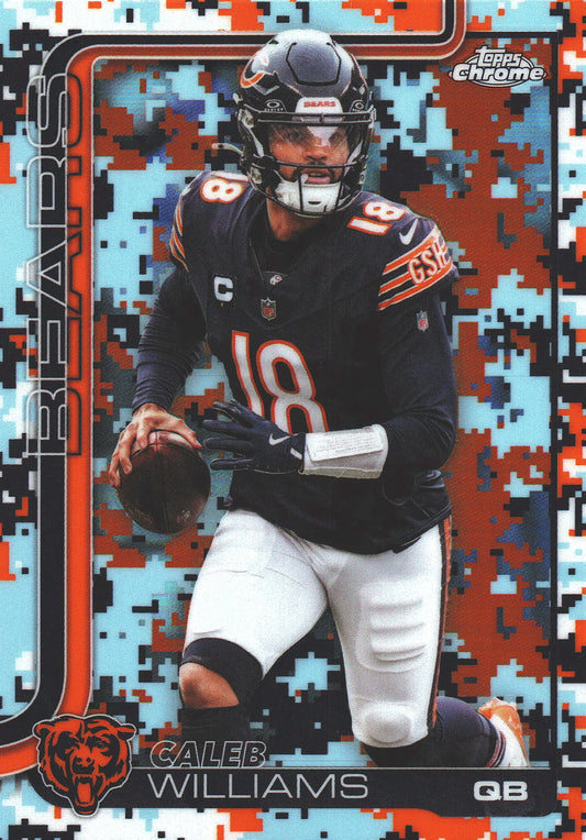 2025 Topps Chrome Caleb Williams Team Camo Variation SP #52 Chicago Bears