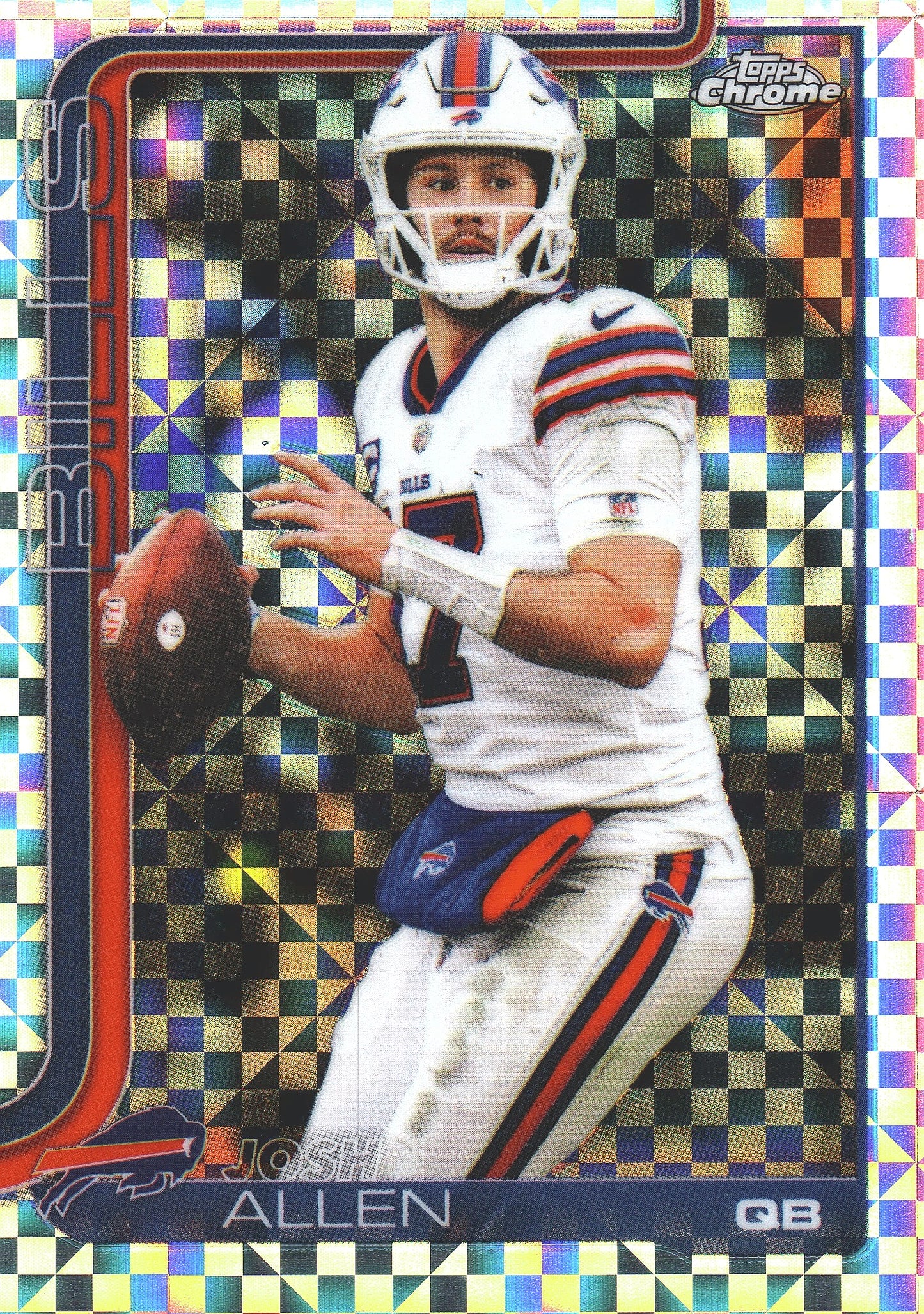 2025 Topps Chrome X-Fractor Josh Allen #34 Buffalo Bills