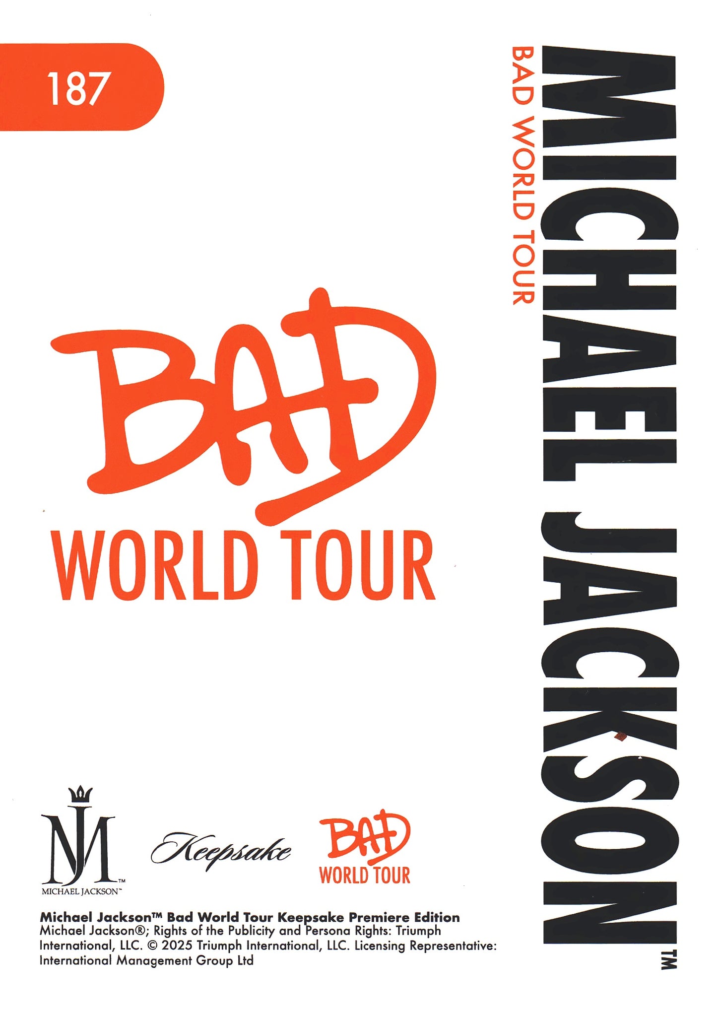 2026 Keepsake Michael Jackson Bad World Tour Poster #187