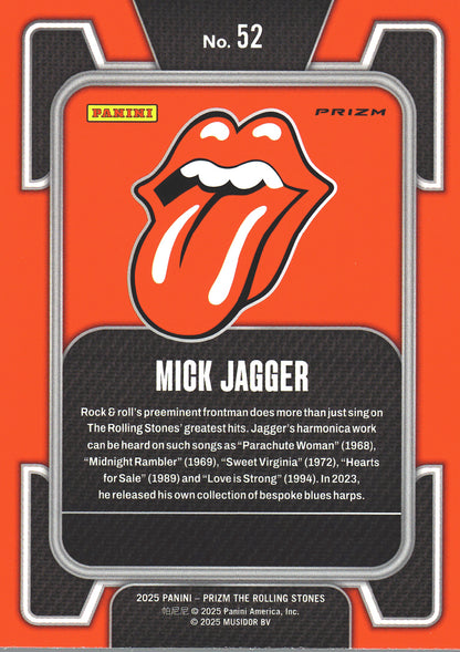 2025 Panini Prizm The Rolling Stones Silver Mick Jagger #52